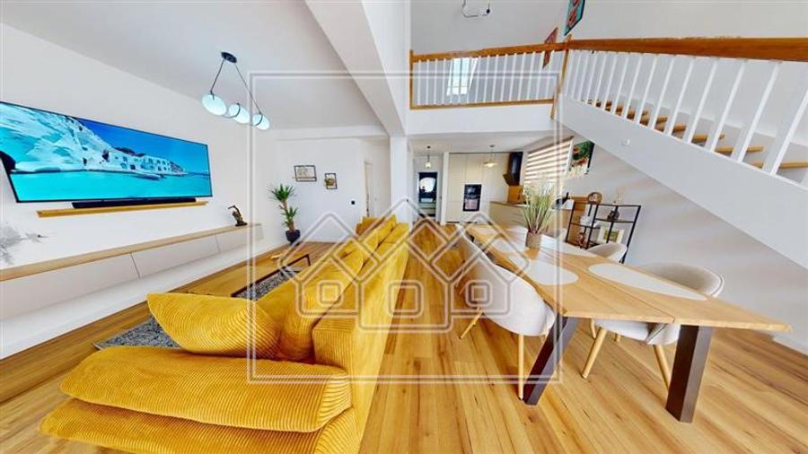 Penthouse cu design deosebit, mobilat modern, terasa