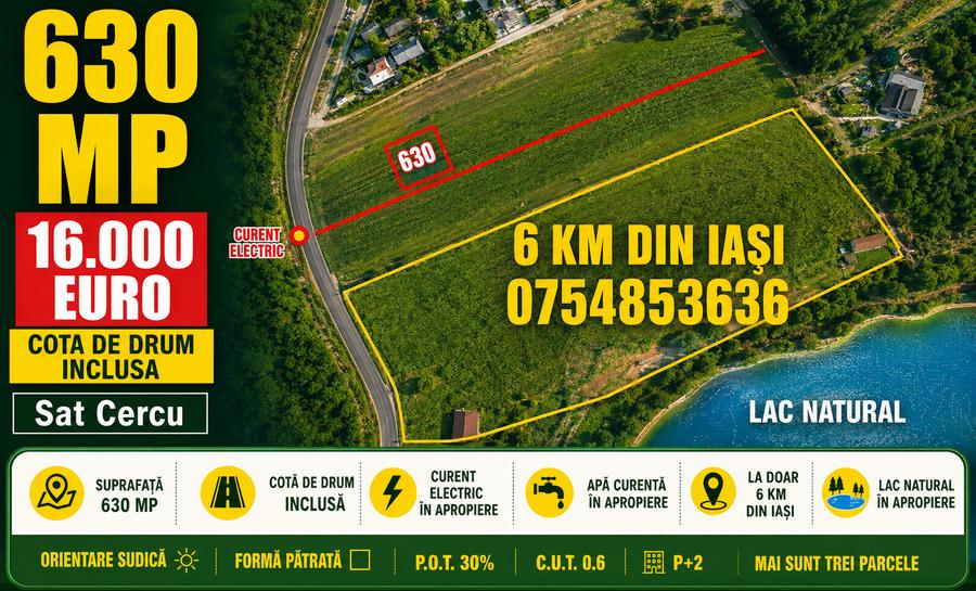 Cercu , Strada Hotarului , 3 km de cartier Visoianu , 16.000 euro