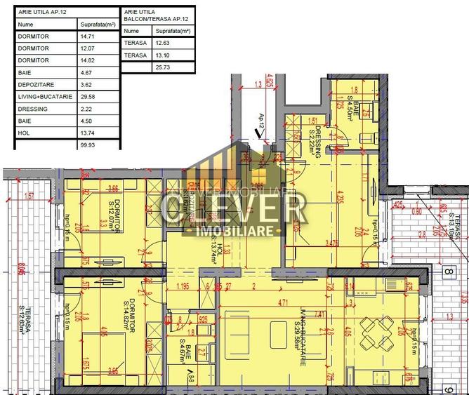 Apartament 4 Camere | 125,66 mp Total | 2 Terase | Comision 0% - 1