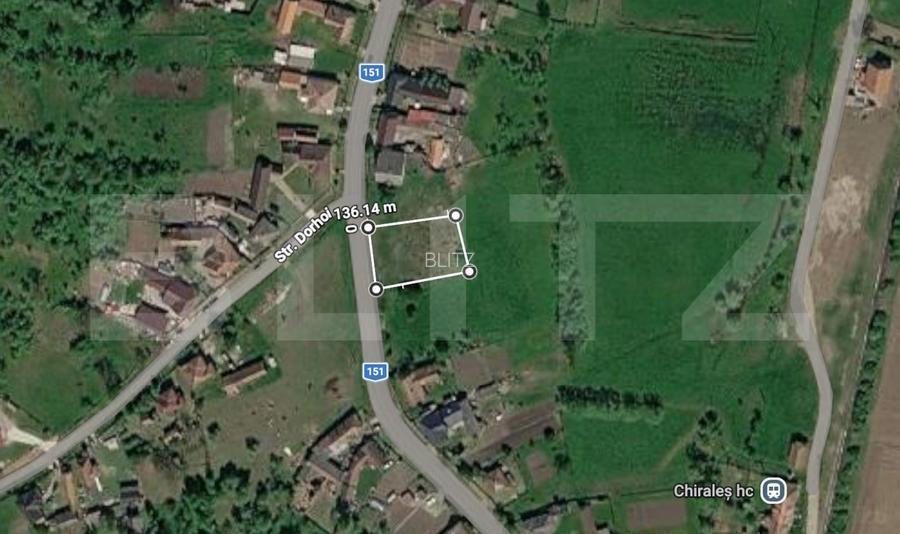 Teren intravilan 11 ari, pentru constructie casa, sat Chirales