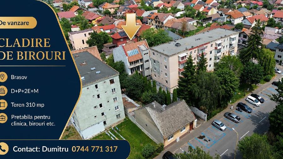 BRASOV, Cladire de birouri D+P+2E+M si teren 310 mp