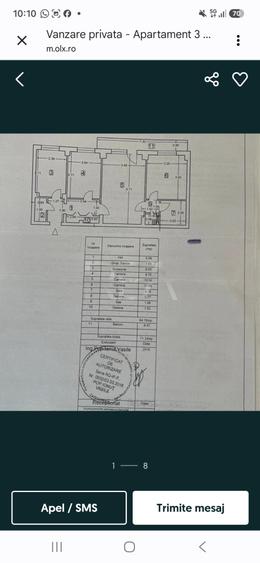 3 camere, 1/8, 71,33mp, bloc 1989-Soseaua Panduri