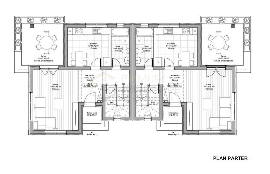 GIROC - Duplex spatios - Zona excelenta - Asfalt - Toate utilitatile