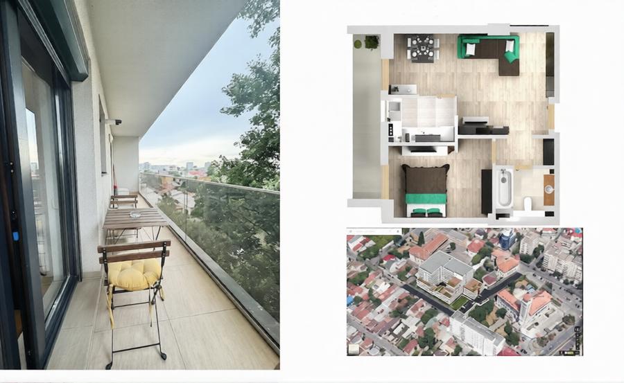 Apartament 2 camere de inchiriat Icon Residence, Banu Manta Primaria S1, parcare