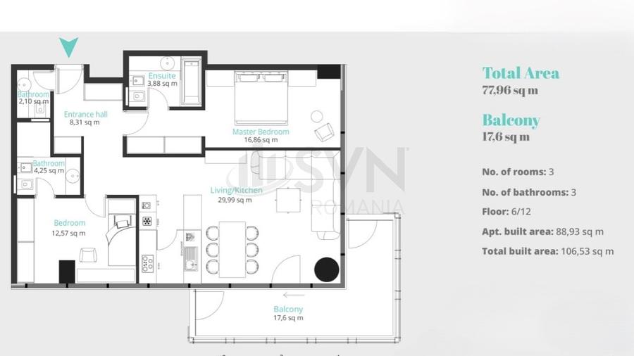 REA1023610 Apartament 3 camere I Up Site Floreasca