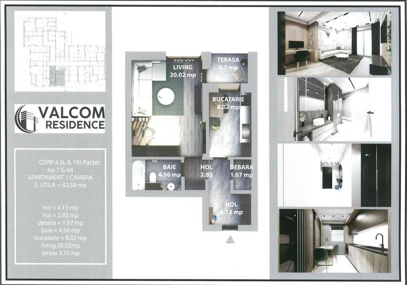 Valcom Residence Bartolomeu, Garsoniera, terasa 3.1mp, Comision 0%