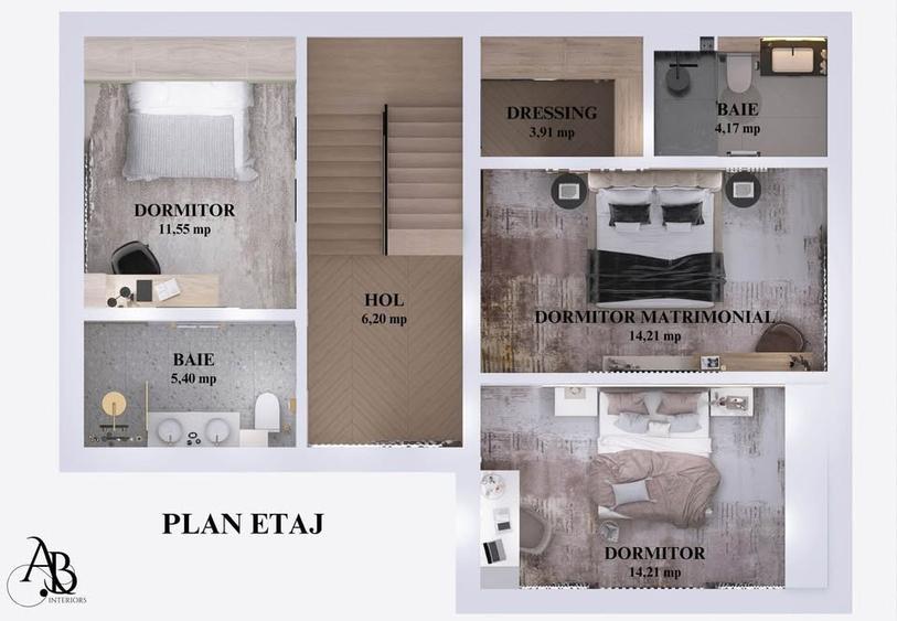 Casă individuală nZEB, 194 mp utili, teren 468 mp, Dezmir