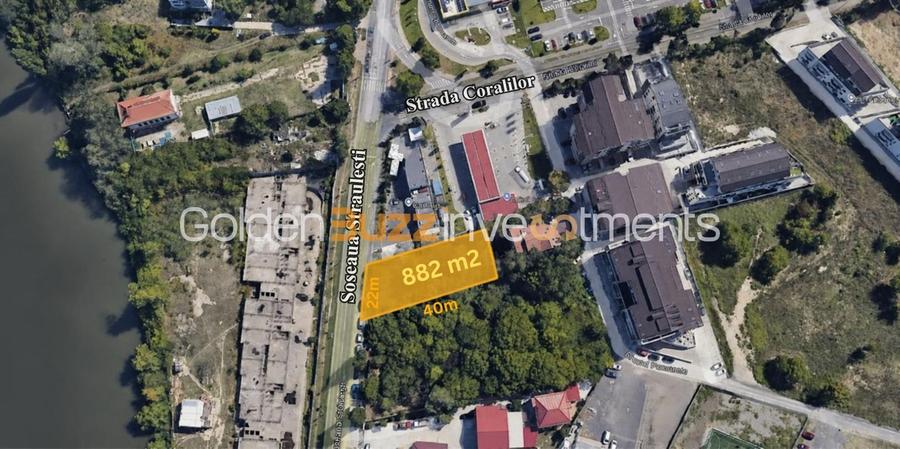 Teren 882 mp | Străulești – Petrom City | Deschidere 22 m