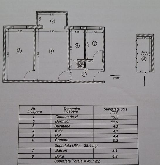 Apartament doua camere centrală gaz Inel II