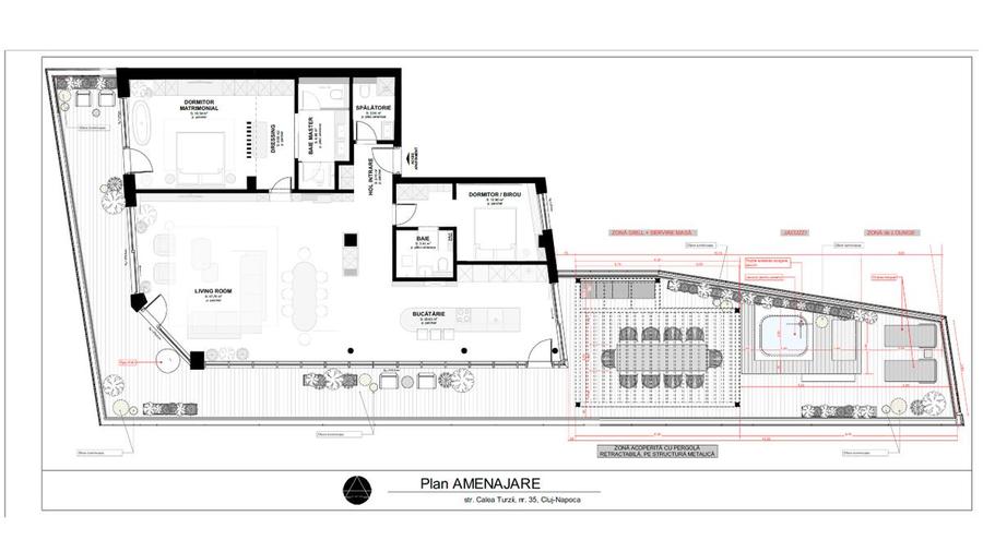 Penthouse exclusivist 134 mp în centru cu vedere panoramică și terasă de 129 mp.