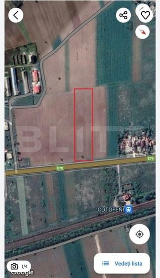 Teren intravilan, 5100 mp, deschidere 28.7 m, Cotofenii din Fata, E70