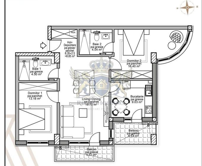 Apartament Modern, 3 Camere 87 Mp,Decomandat,Finalizat, Mall-Coresi
