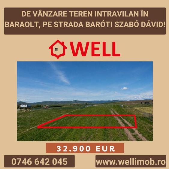 De vânzare teren intravilan în Baraolt, pe strada Baróti Szabó Dávid!