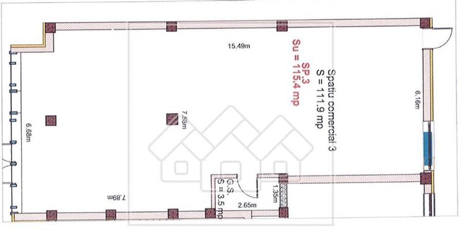 Spatiu comercial in Selimbar -120 mp-vitrina stradala,terasa-4 parcari