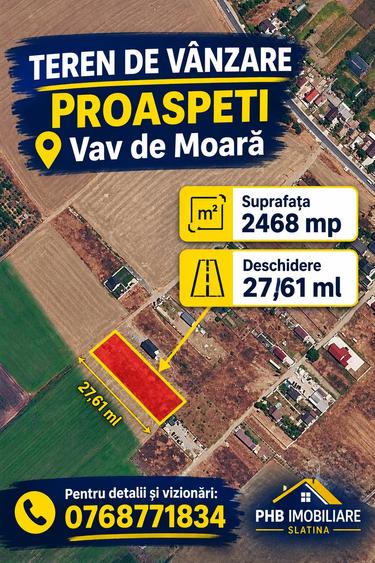 Teren premium 2.500 mp | Deschidere 27,6 ml | Toate utilitățile | Curtisoara