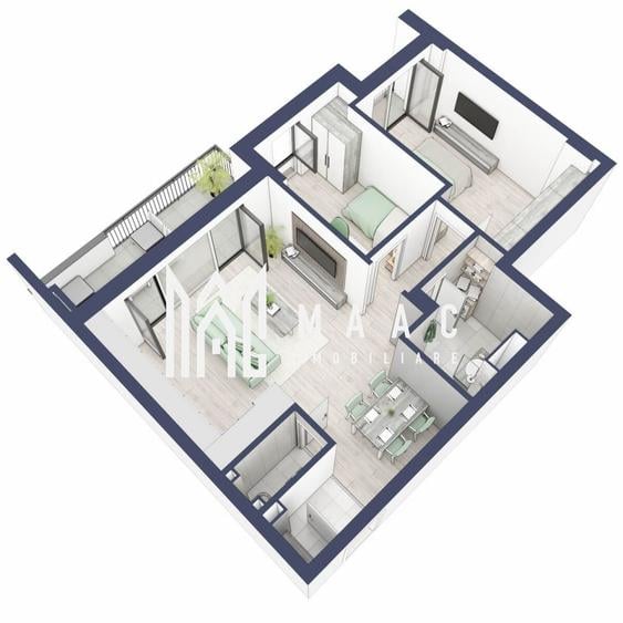 Apartament 3 camere | Balcoane 10.6 mp| Gradina ca. 84mp | Turnisor