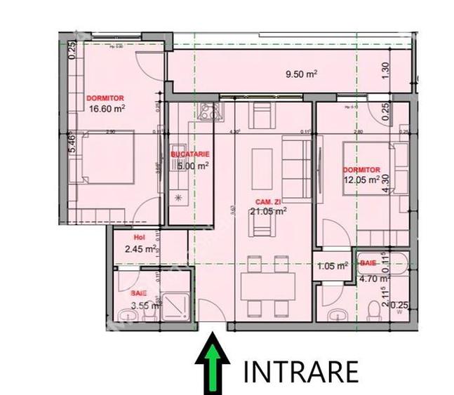 Apartament la cheie de 3 camere cu 2 bai etaj 1 zona Veterani