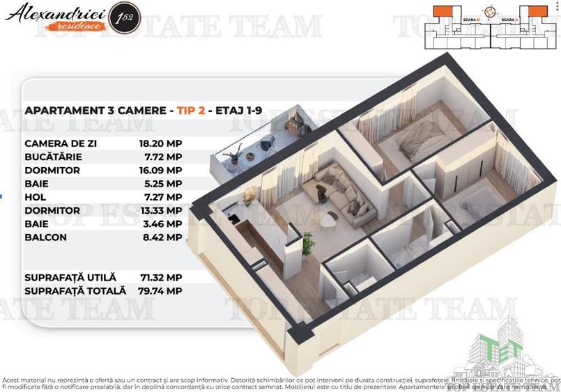 Apartament nou cu 3 Camere, Soseaua Alexandriei