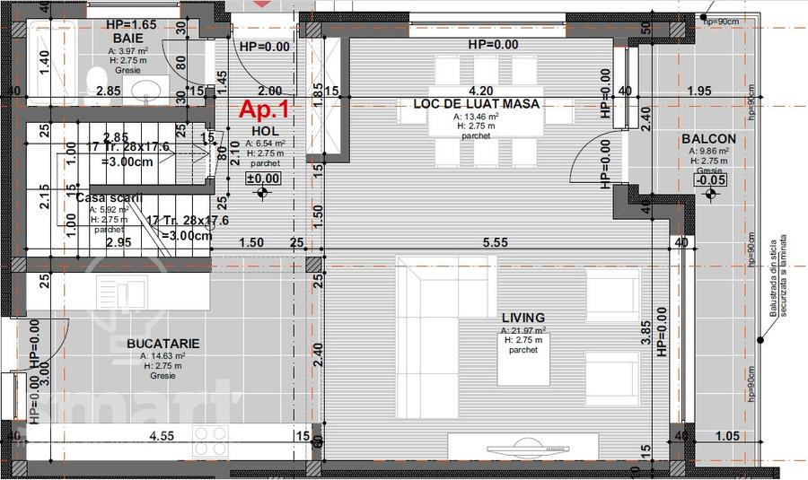 Parte de duplex Grigorescu, garaj, terasa, priveliste !!!
