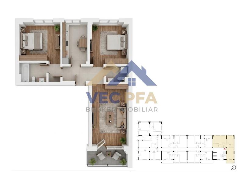 Apartamente 3 Camere și două unități tip Duplex Comision 0%