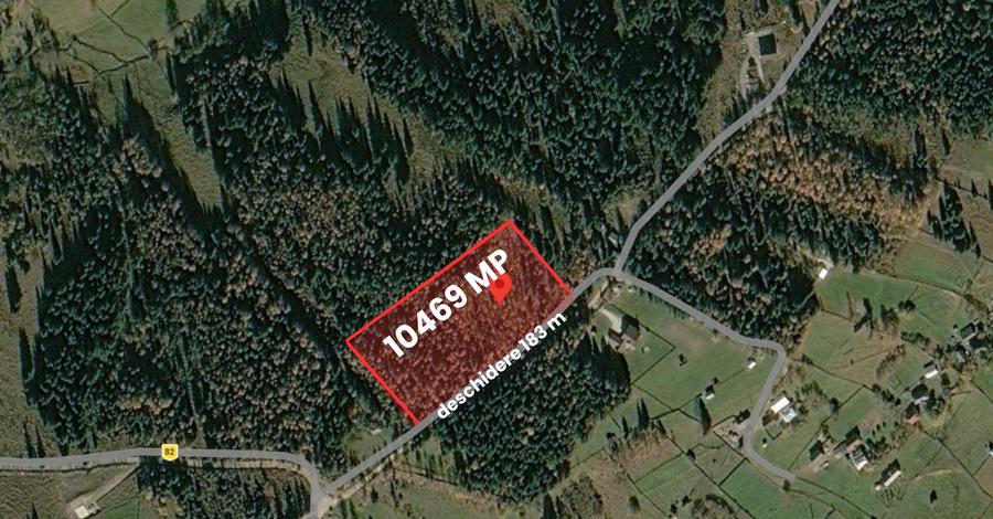 Teren 1046 mp, Saru Dornei, deschidere la strada de 183 m, pret 3,7 euro/mp