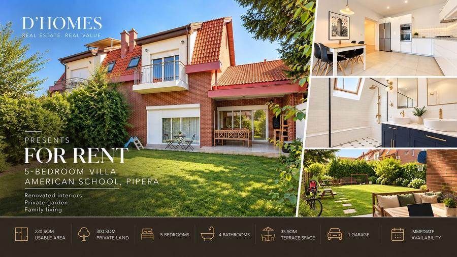 5-Bedroom Villa for Rent in Ibiza Golf I Pipera | American School