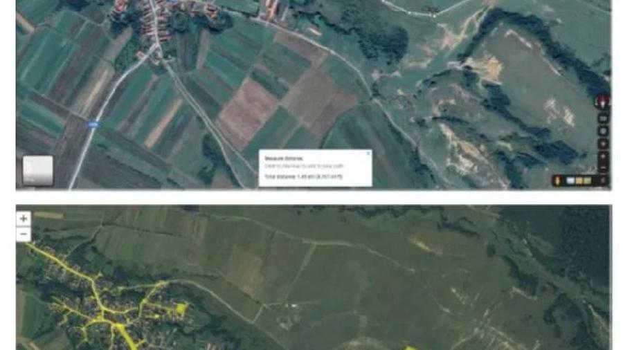 Teren arabil din 3 parcele - -53 300 mp, Sat. Grid