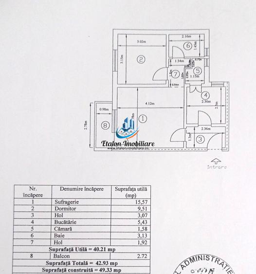 Apartament 2 camere semidecomandat, etaj 4, Adridan Darmanesti