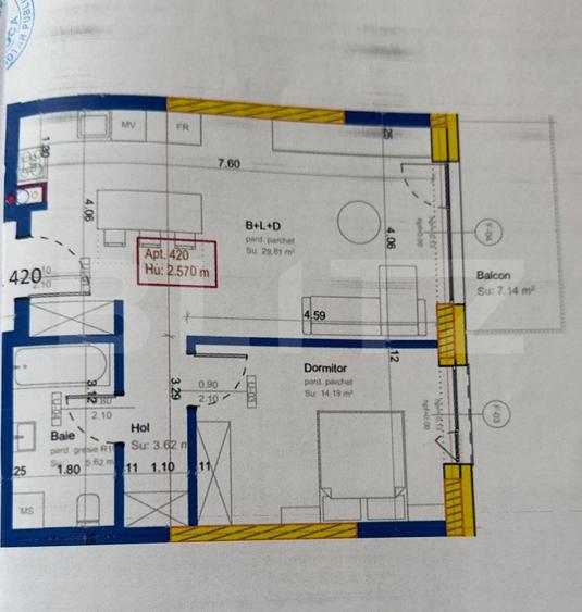 Apartament 2 camere, Finisat Lux Etaj Intermediar 54 mp ERA By Hexagon