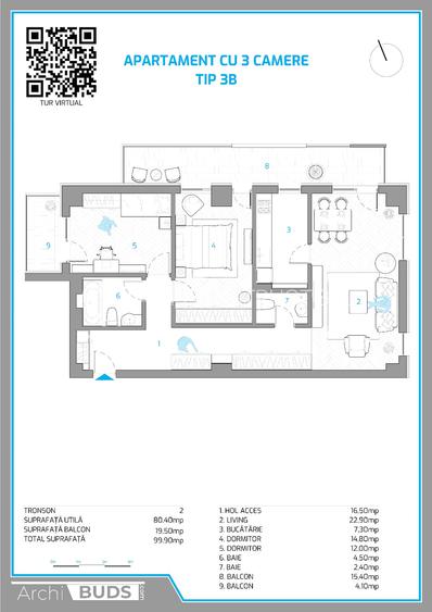 Adamant Towers | 3 camere FINALIZAT - in curs de intabulare - 17