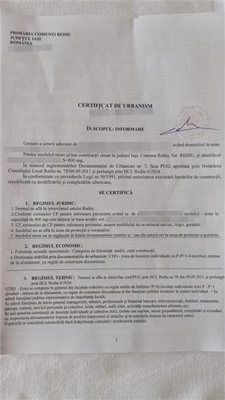 Teren intravilan 800 mp ,asfalt,toate utilitatile - Rediu , Iasi