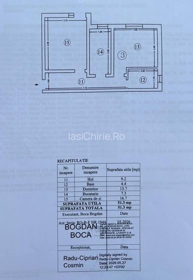 De vânzare | 2 camere decomandate | 51 mp | Balcon 8 mp | 92.000 € - 20