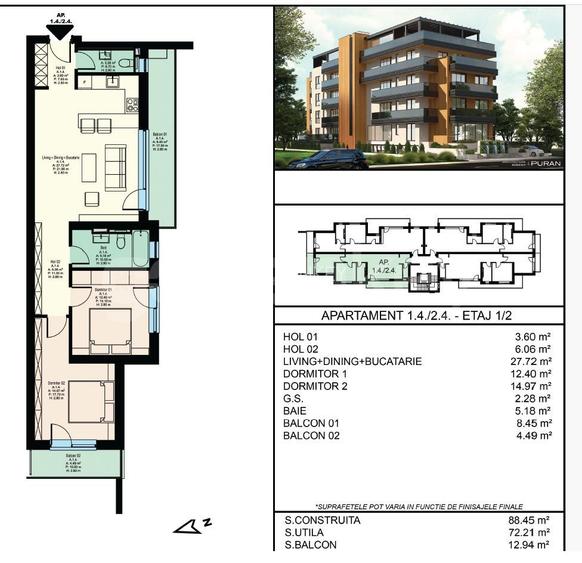 Apartament cu 3 camere | Bloc boutique | Finalizare August 2026 - 1
