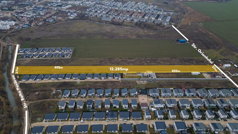 Teren intravilan, 12.200 mp+ toate utilitățile, străzi asfaltate, Tunari