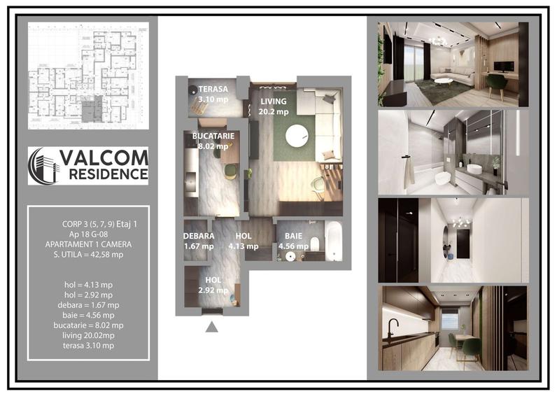 Valcom Residence Bartolomeu, Garsoniera, terasa 3.10, Comision 0%