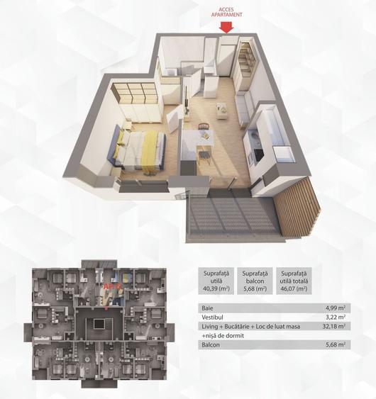 Apartament in R39 by ARED–direct de la dezvoltator, fără agenție! Ap.6