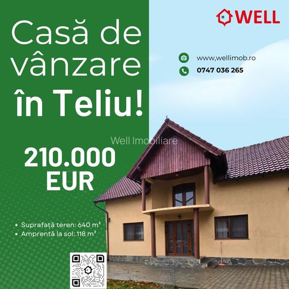 Casă de vânzare în Teliu, jud. Brașov!