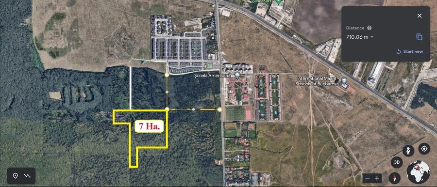 PIPERA, vav de Scoala Americana, 7 Ha. padure cu un potential excelent