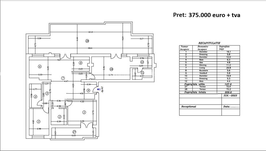 🔝 Penthouse finalizat 🌇Dezvoltator 0% comision-4 camere 🚇 Metrou Mihai Bravu - 1