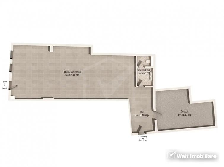 Spatiu comercial 240 mp, H=5,2m, zona Parcul Central