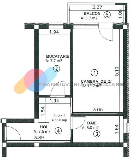 Apartament 36mp, finisat, parcare inclusa-Apahida