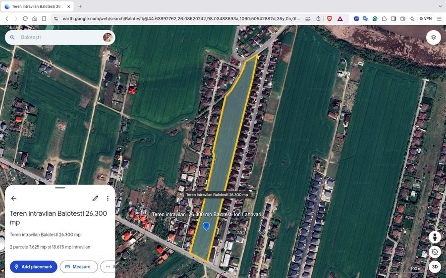 Teren intravilan 26.300 mp Saftica Balotesti - PUZ în lucru