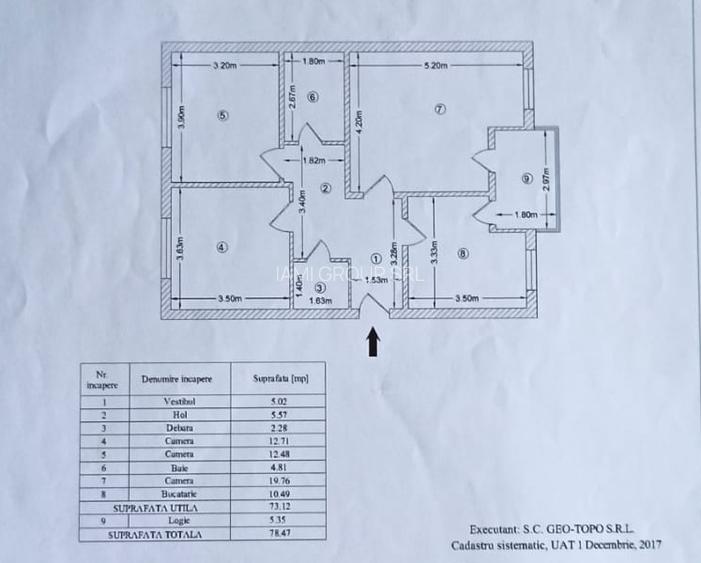 Apartament 3 camere | 78,47 mp |Parter|Acces catre gradina |Comuna 1 Decembrie - 16