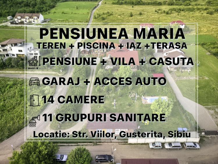 Pensiune + 2 Case, Piscina, Iaz, Garaj, Curte 3.200 mp, panouri |VIDEO