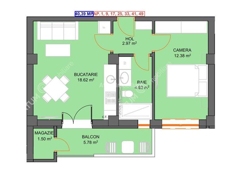 Apartament cu 2 camere etaj 1 cu parcare subterana zona Doamna Stanca - 2
