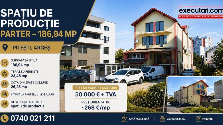 Spatiu de productie - Parter - 186 mp, Pitesti