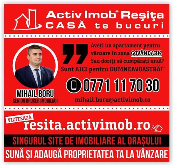 Resita, Chirie, 3 Cam. Dec. Mobilat+Utilat, Central