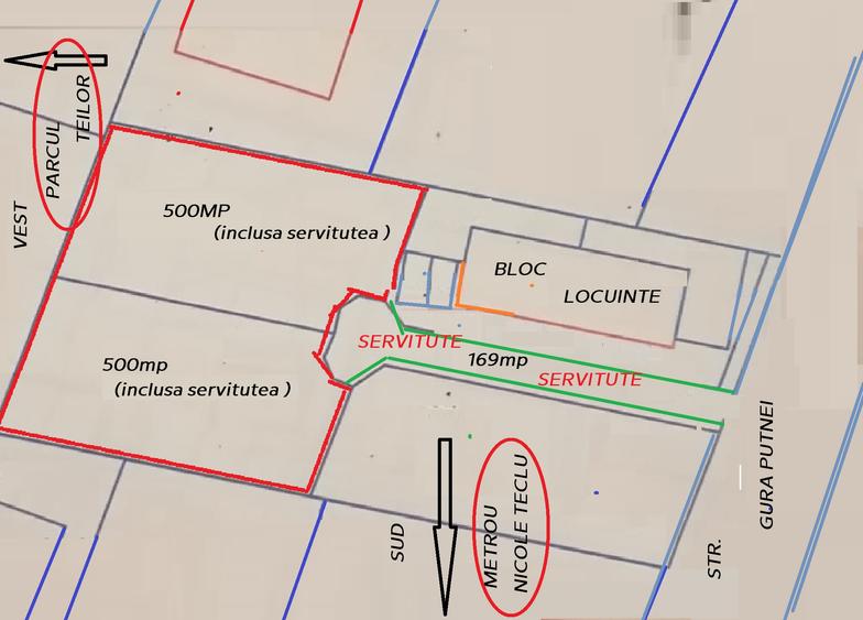 1 DECEMBRIE, GURA SIRIULUI- vanzare teren 500mp sau1000mp