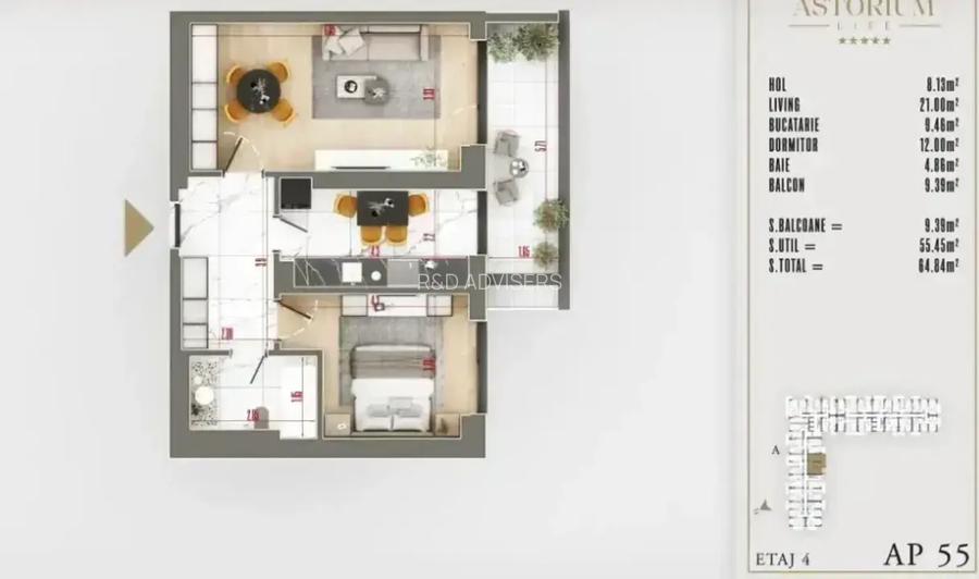APARTAMENT 2 CAMERE PREMIUM IZOLAT FONIC THEODOR PALLADY NICOLAE TECLU - 24