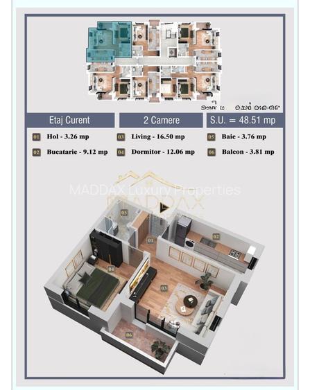 Apartament 2 Camere Chiajna-Eficienta & Confort de la 52.000e Tva Inclus - 14